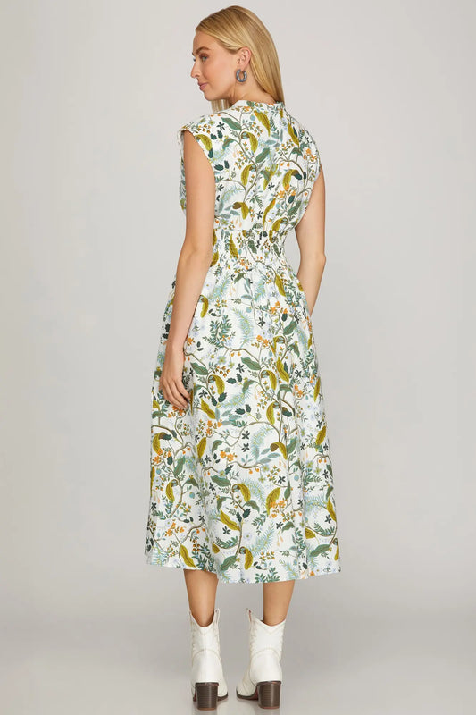 Emma Zip Front Printed Dress