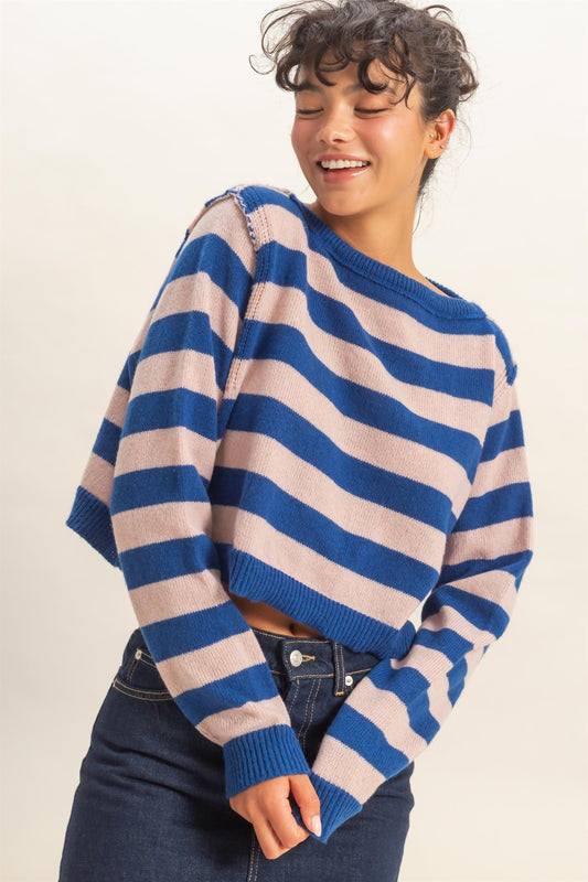 Stephanie Striped Relaxed Fit Sweater