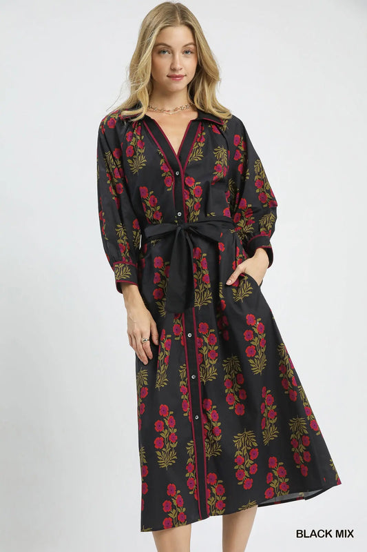 A timeless cotton maxi dress designed with effortless femininity and tailored polish.