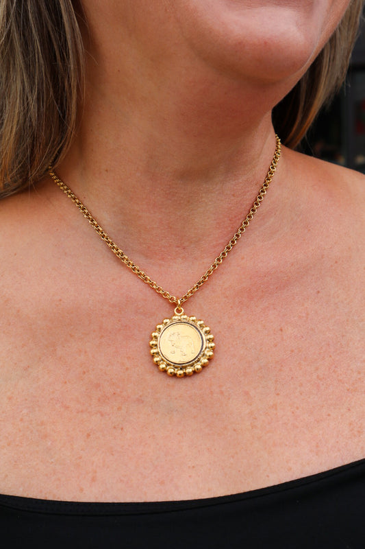 Vintage Gold Bulldog Necklace