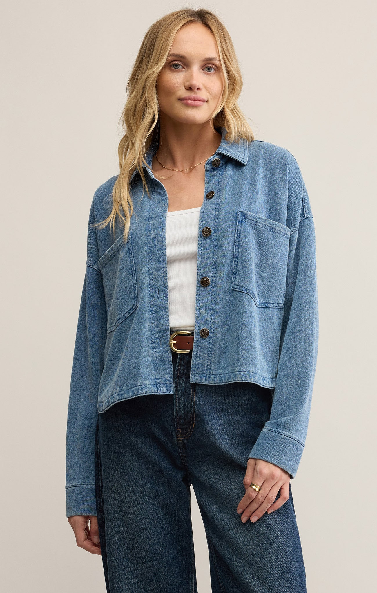 Z Supply All Day Cropped Denim Jacket