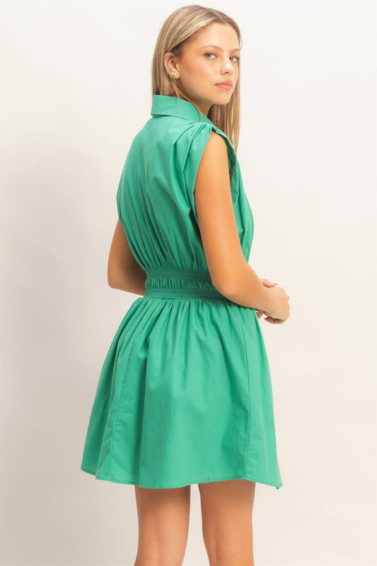 Tessa Shirred Waist Sleeveless Dress