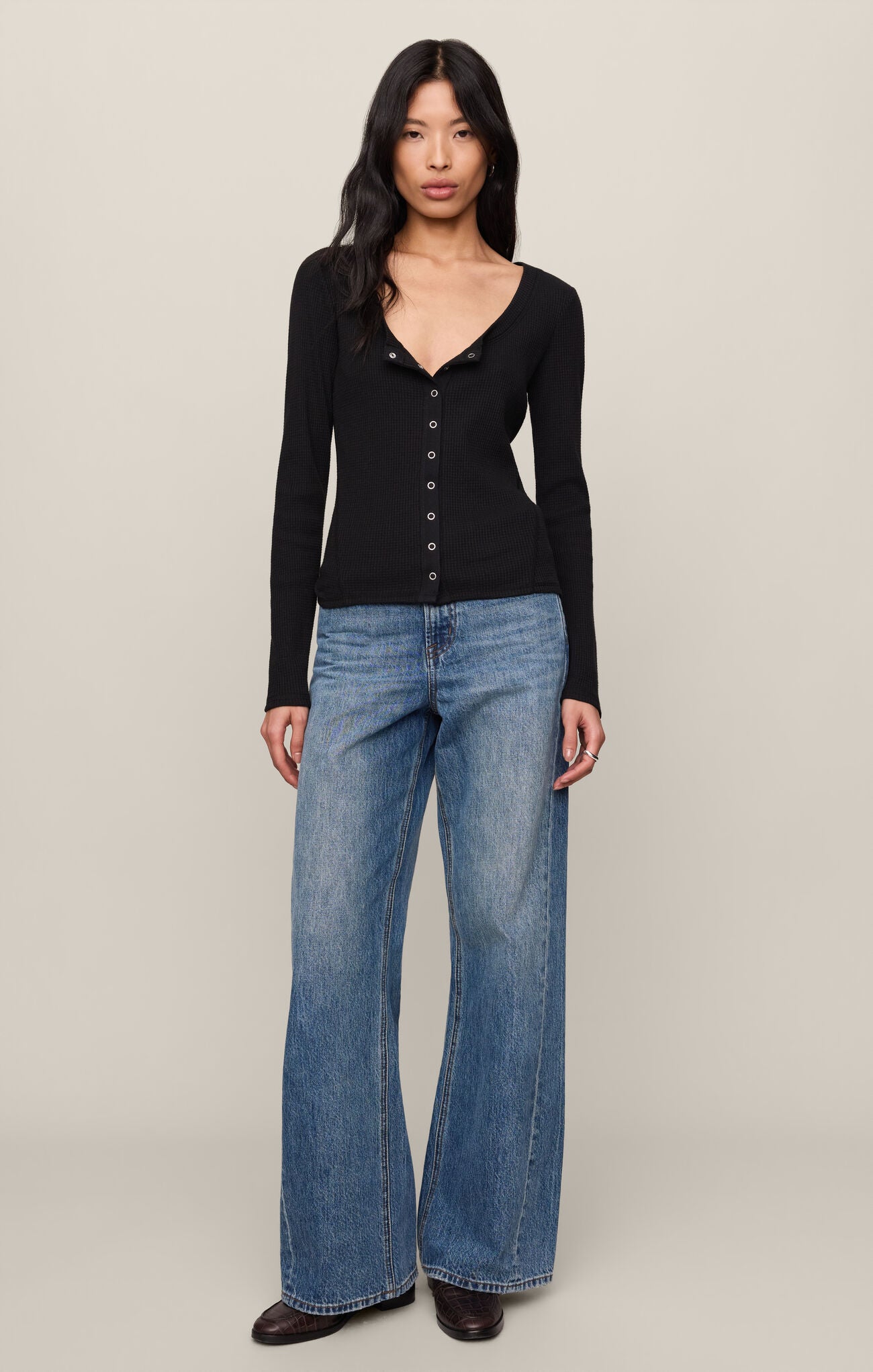 Z Supply Albany Waffle Button Up Top