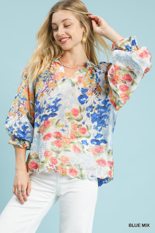 Elara Watercolor Blouse
