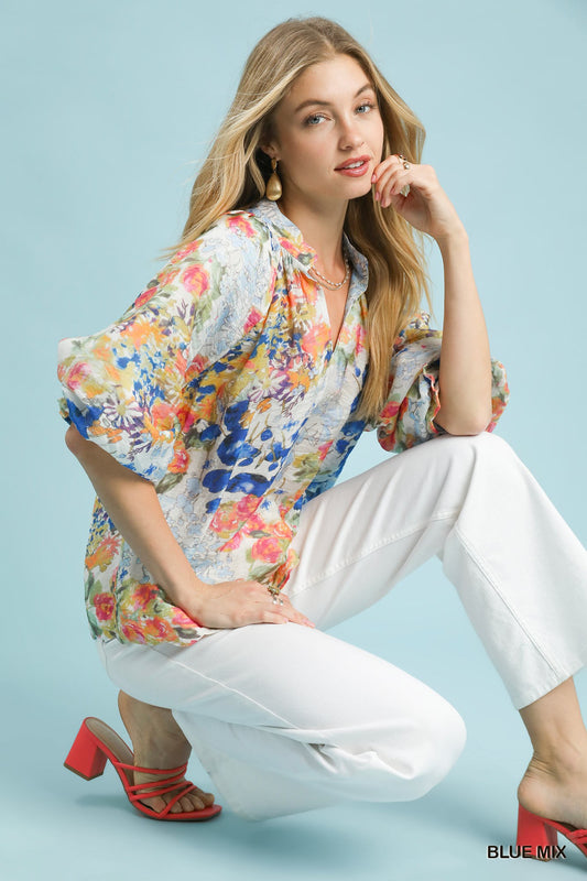 Elara Watercolor Blouse