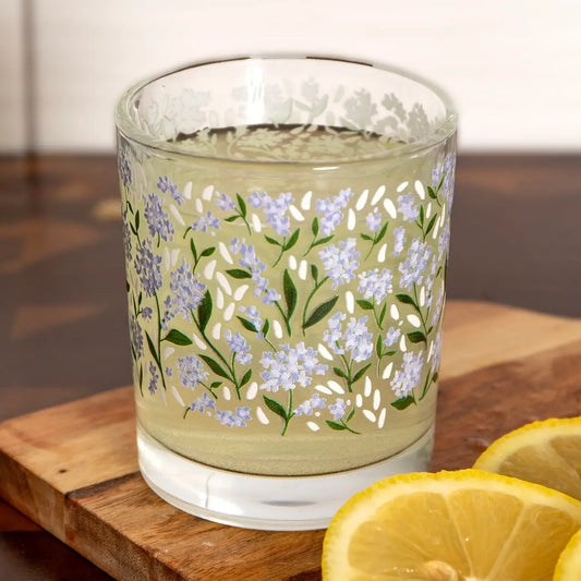 Hydrangea Floral Short Juice Glass