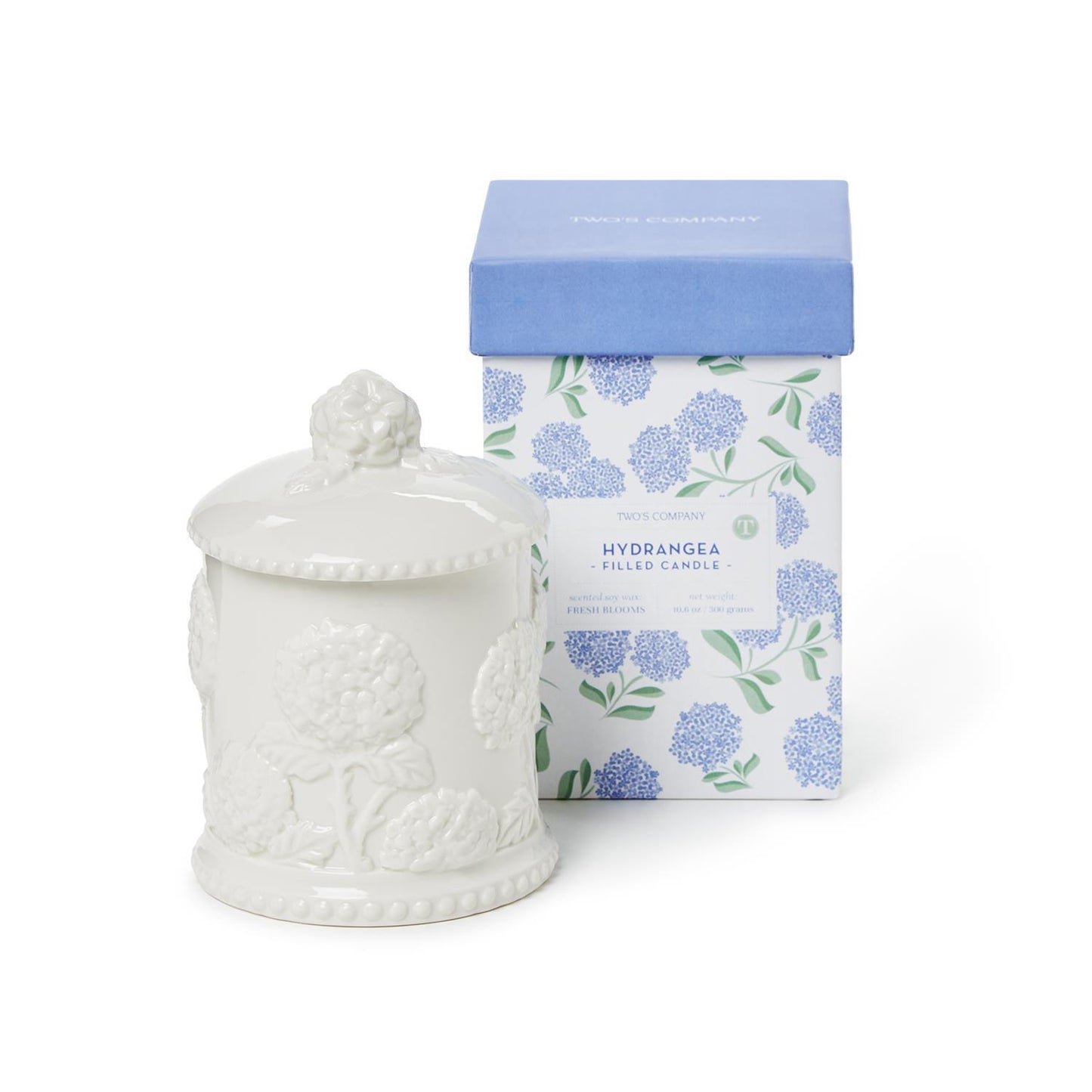 Hydrangea Filled Candle in box