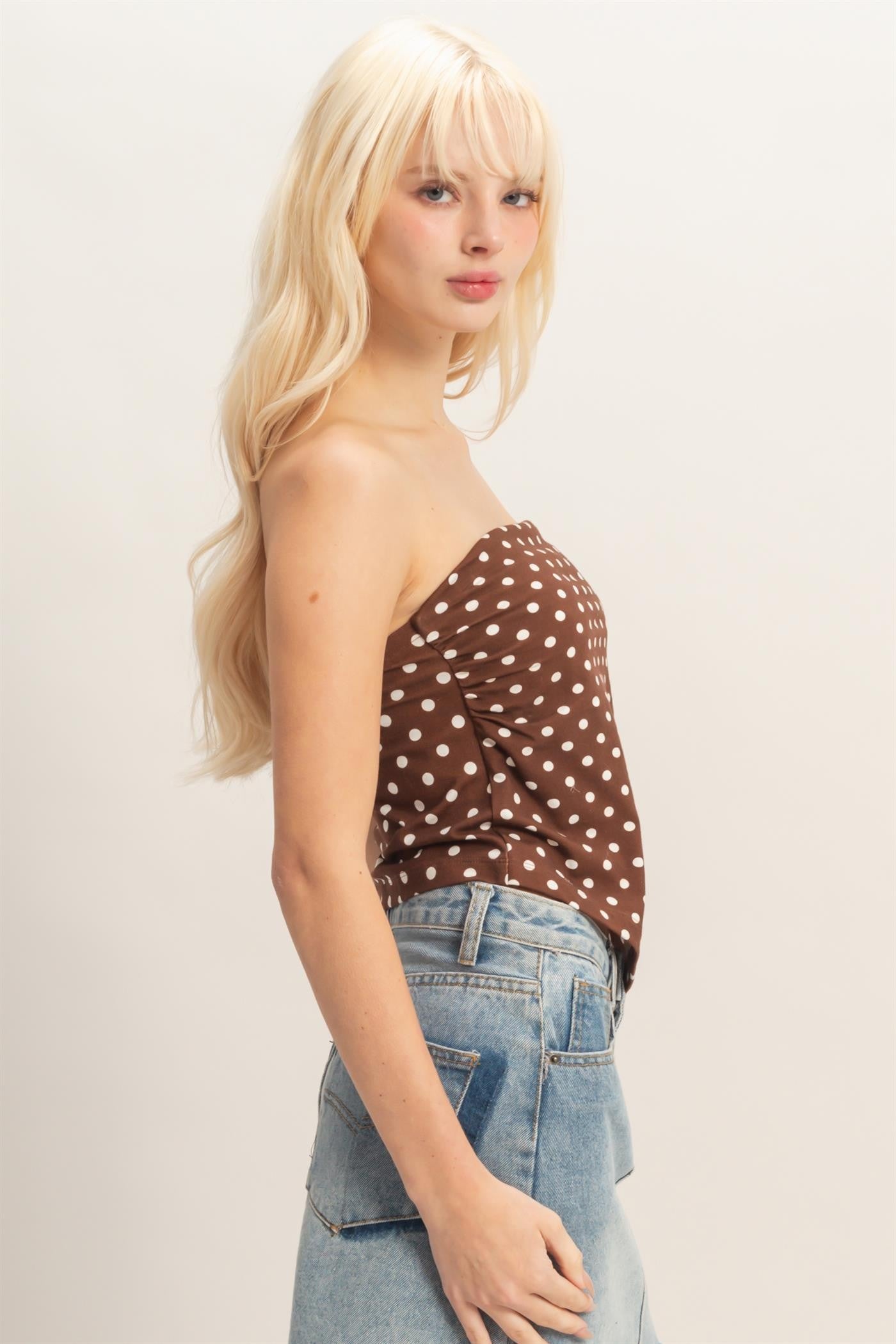 polka dot handkerchief tube top