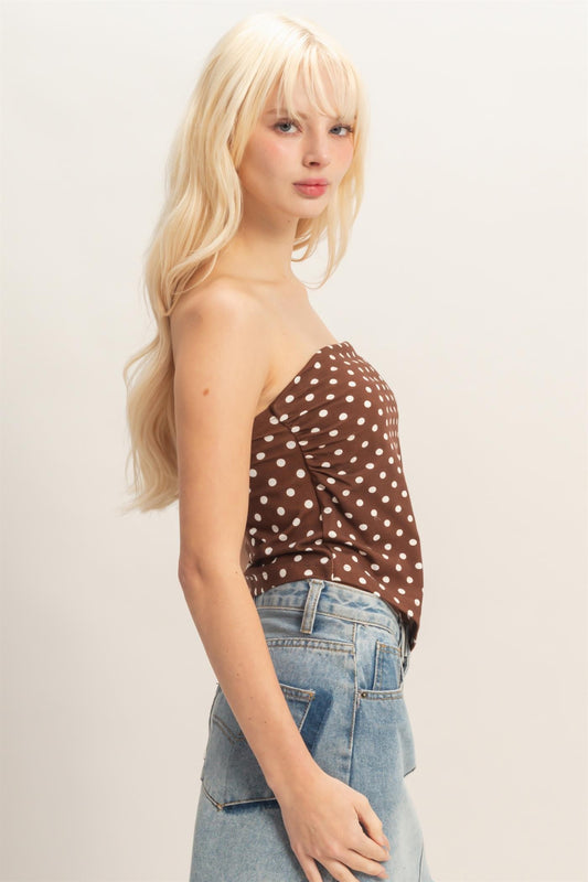 polka dot handkerchief tube top