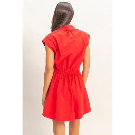 Starred Muse Cinched-Waist Mini Dress