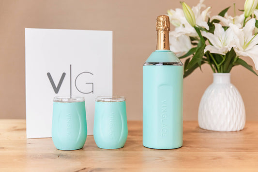 Wine Gift Sets with Glass Lined Wine Glasses: Stone