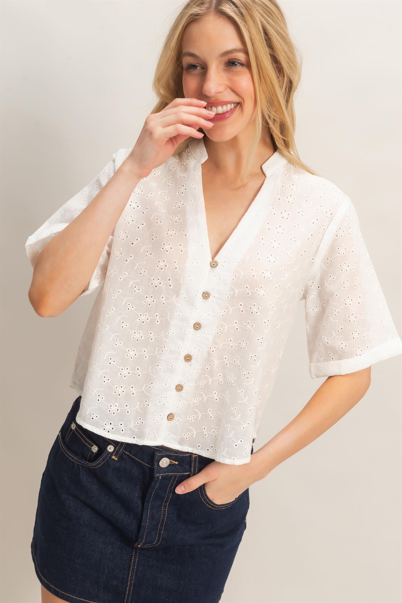 Danica Eyelet Top