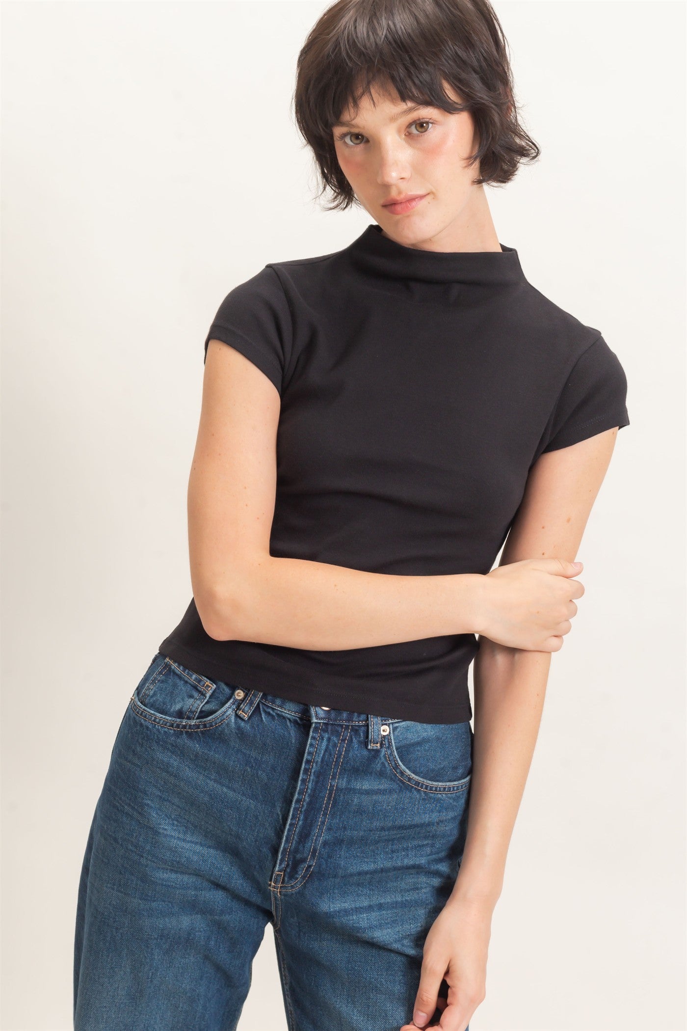 Morgan Mock Neck Knit Top