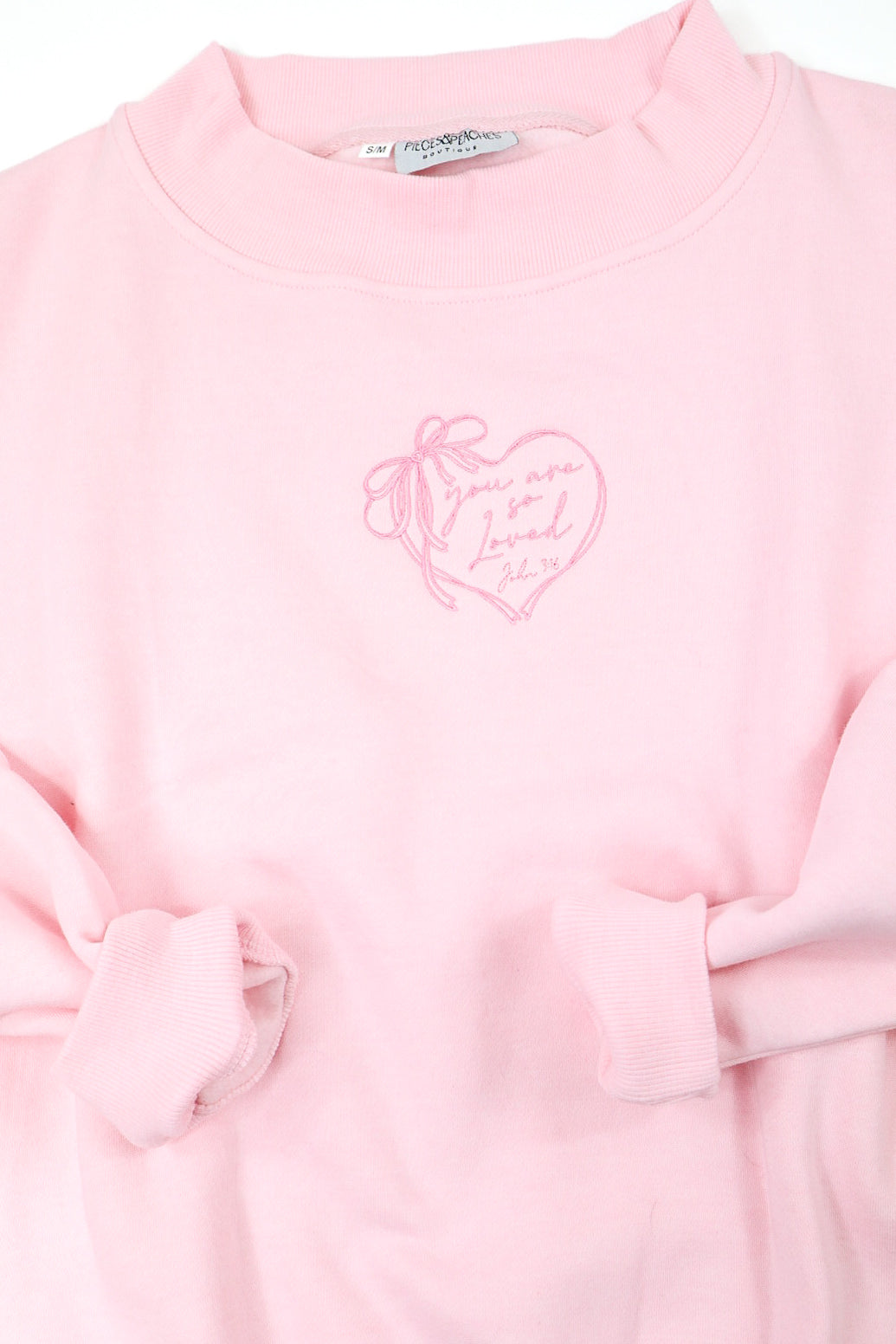 John 3:16 Embroidered Mock Neck Sweatshirt