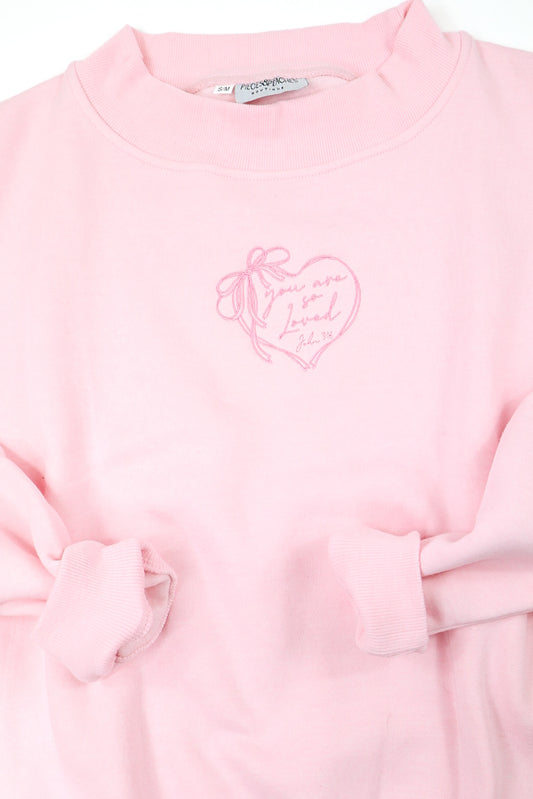 John 3:16 Embroidered Mock Neck Sweatshirt