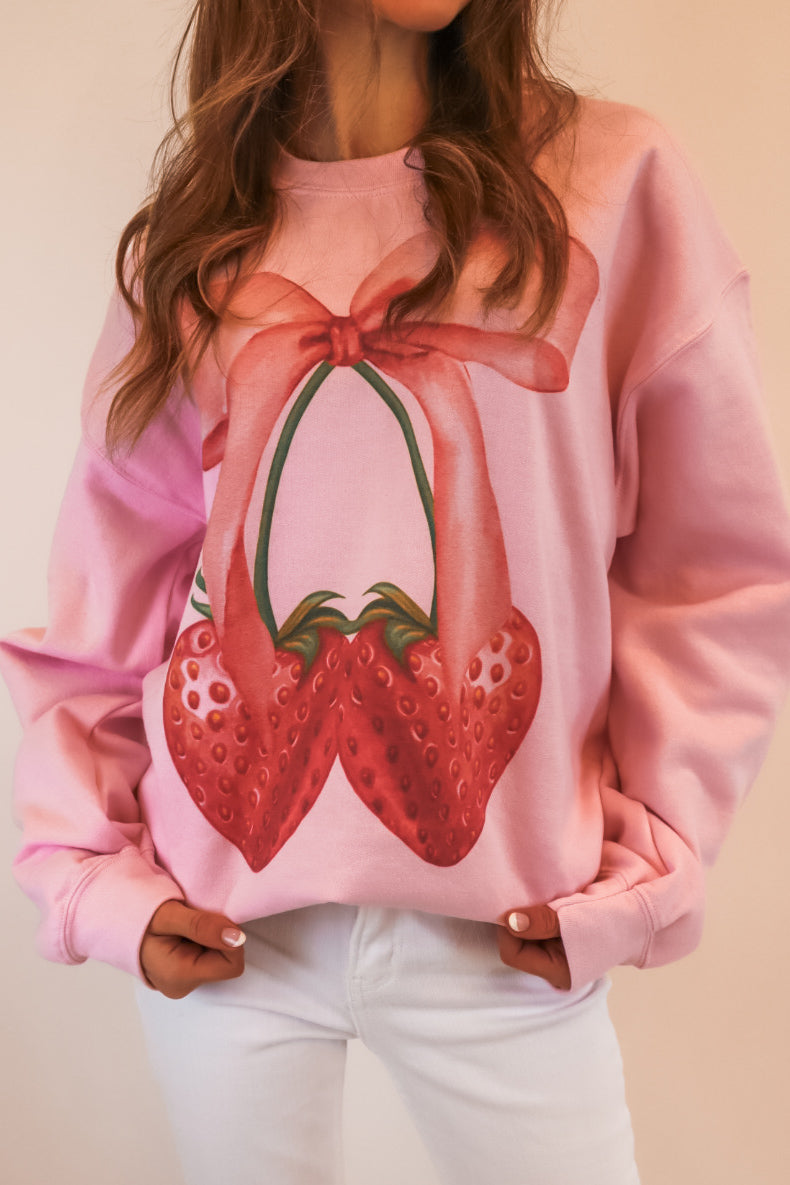 Strawberry Bow Sweatshirt
