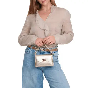 Sofia Bamboo Clasp Italian Leather Crossbody Bag
