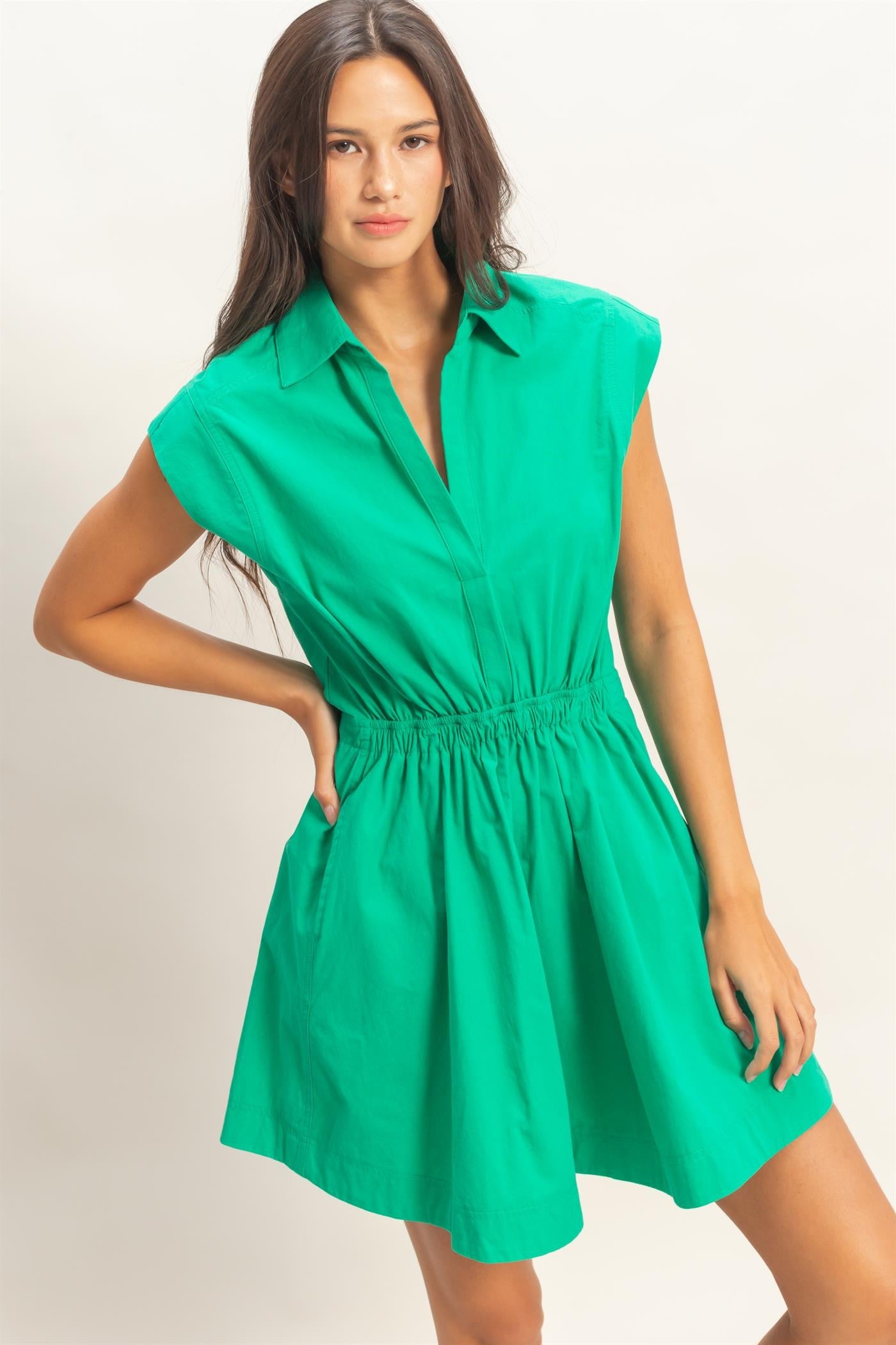 Starred Muse Cinched-Waist Mini Dress