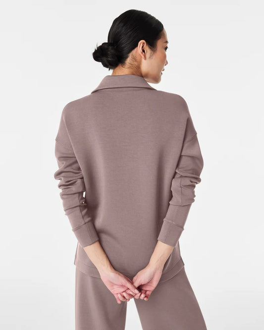 Spanx AirEssentials Polo Top - Smoke
