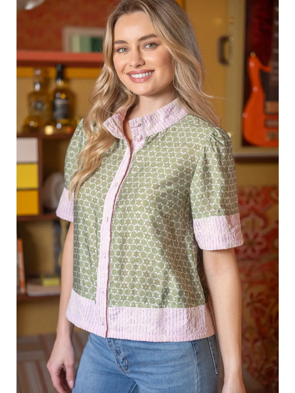 Marley Mixed Print Top