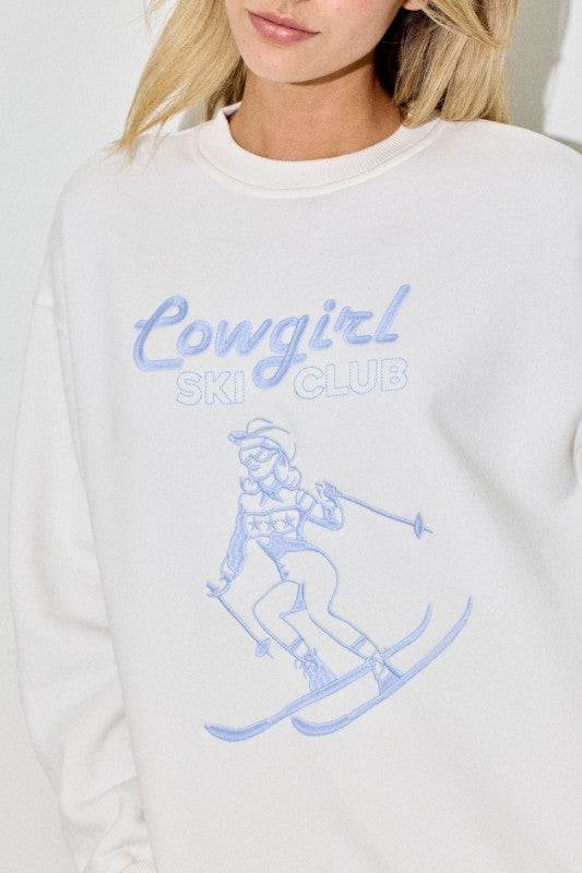 The Tamsin Cowgirl Ski Club Sweatshirt blends Western charm with cozy après-ski comfort.
