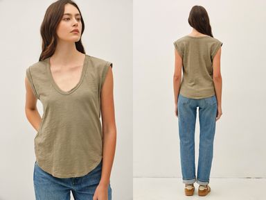 Briar Garment-Dyed Cap Sleeve Tee
