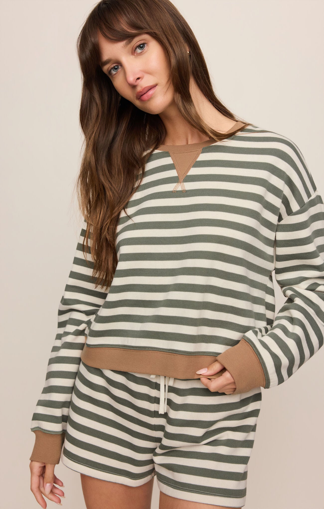 Z Supply Low Key Stripe Sweatshirt