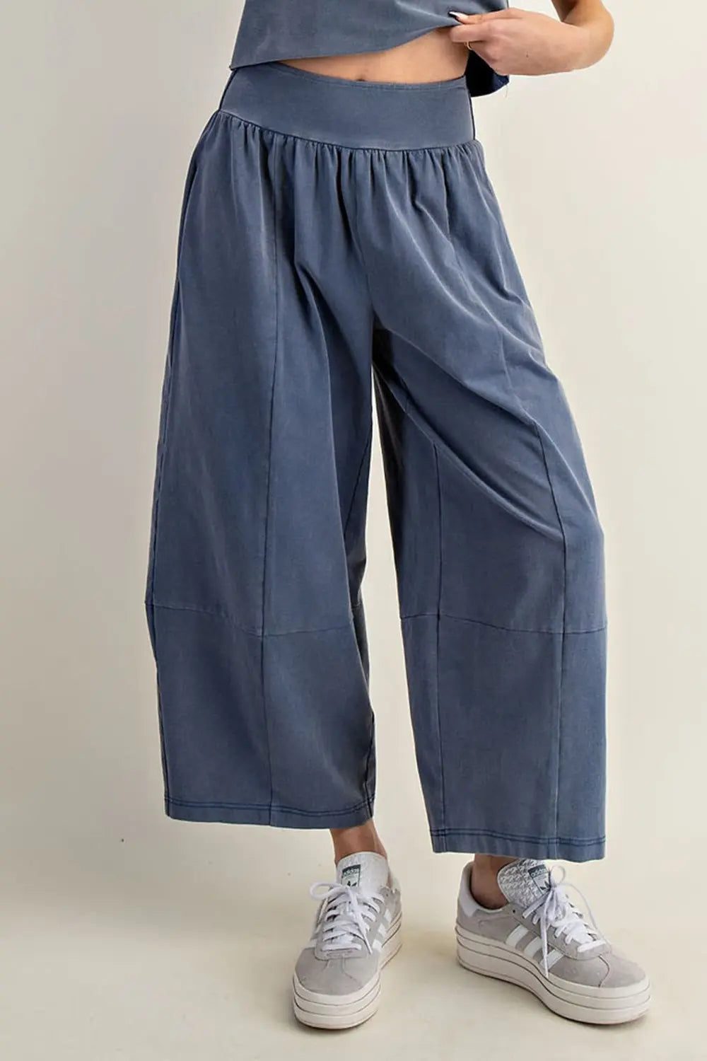 The Thessaly Mineral Wash Wide Leg Pants deliver relaxed comfort and vintage-inspired style with every wear.