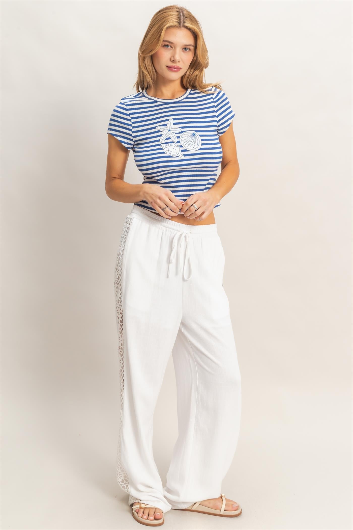 coastal inspired striped t-shirt 