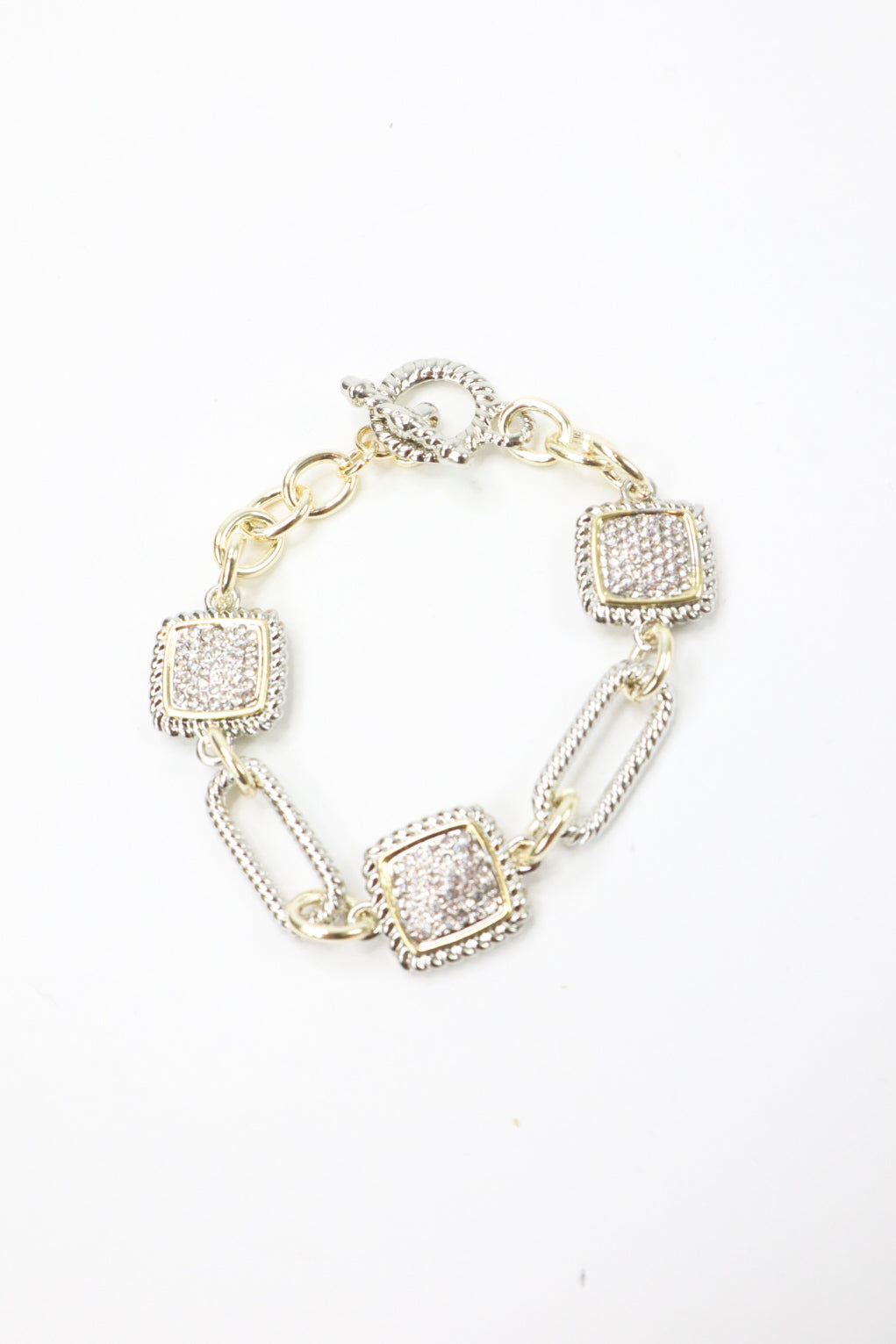Pavé Square Link Bracelet