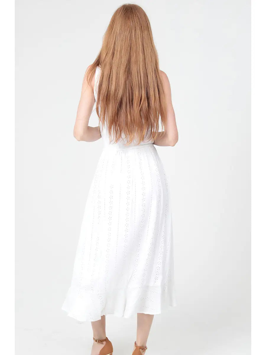 The Vanessa Embroidered Ruffle Midi Dress