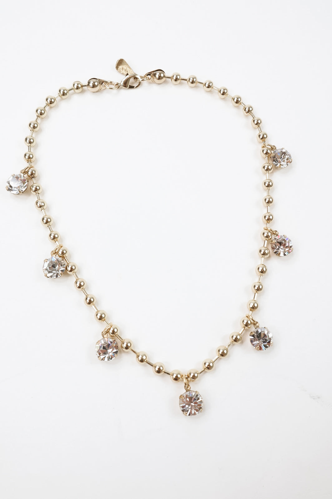 Golden Gem Drop Beaded Necklace