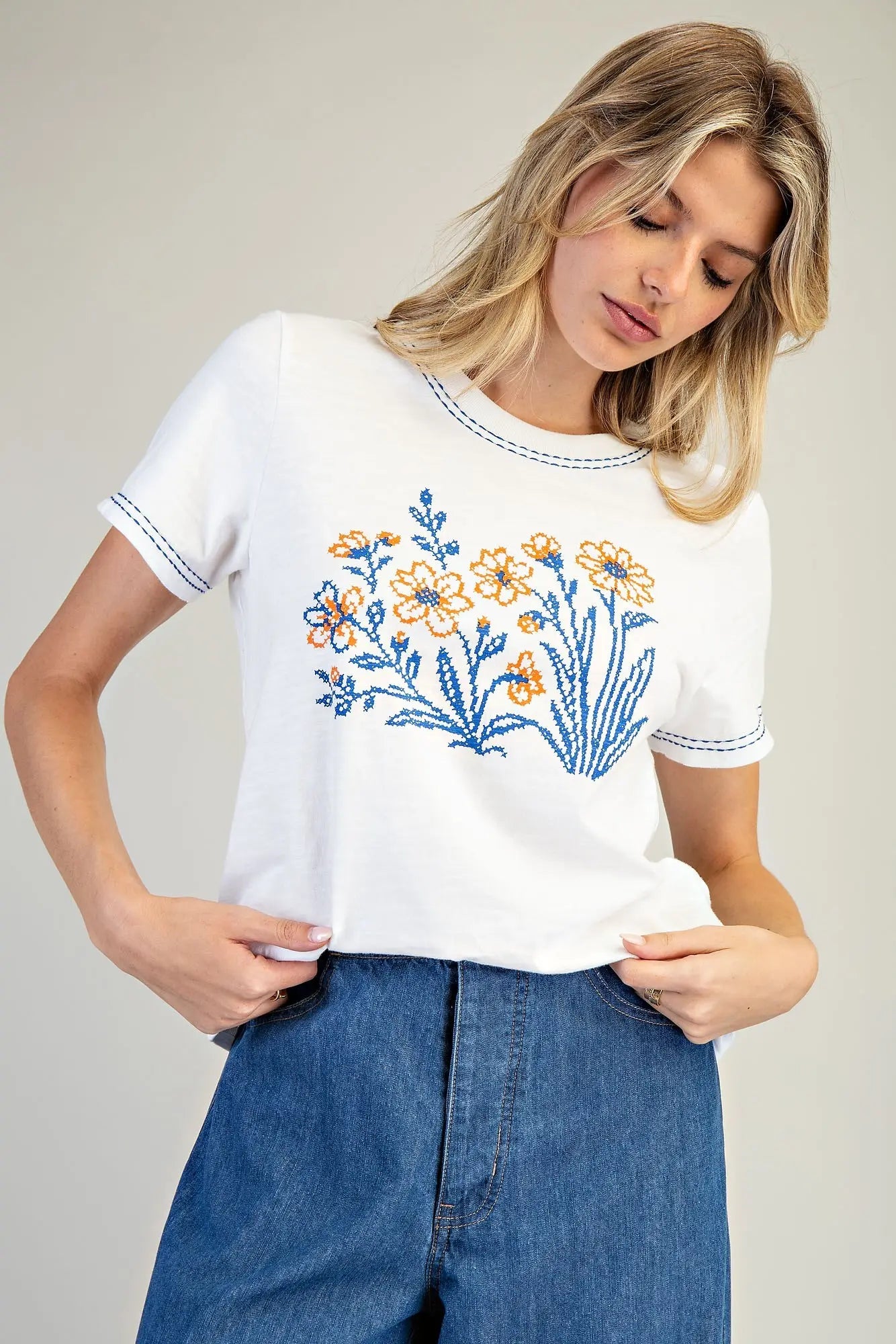 The Elowen Stitch Trim Top