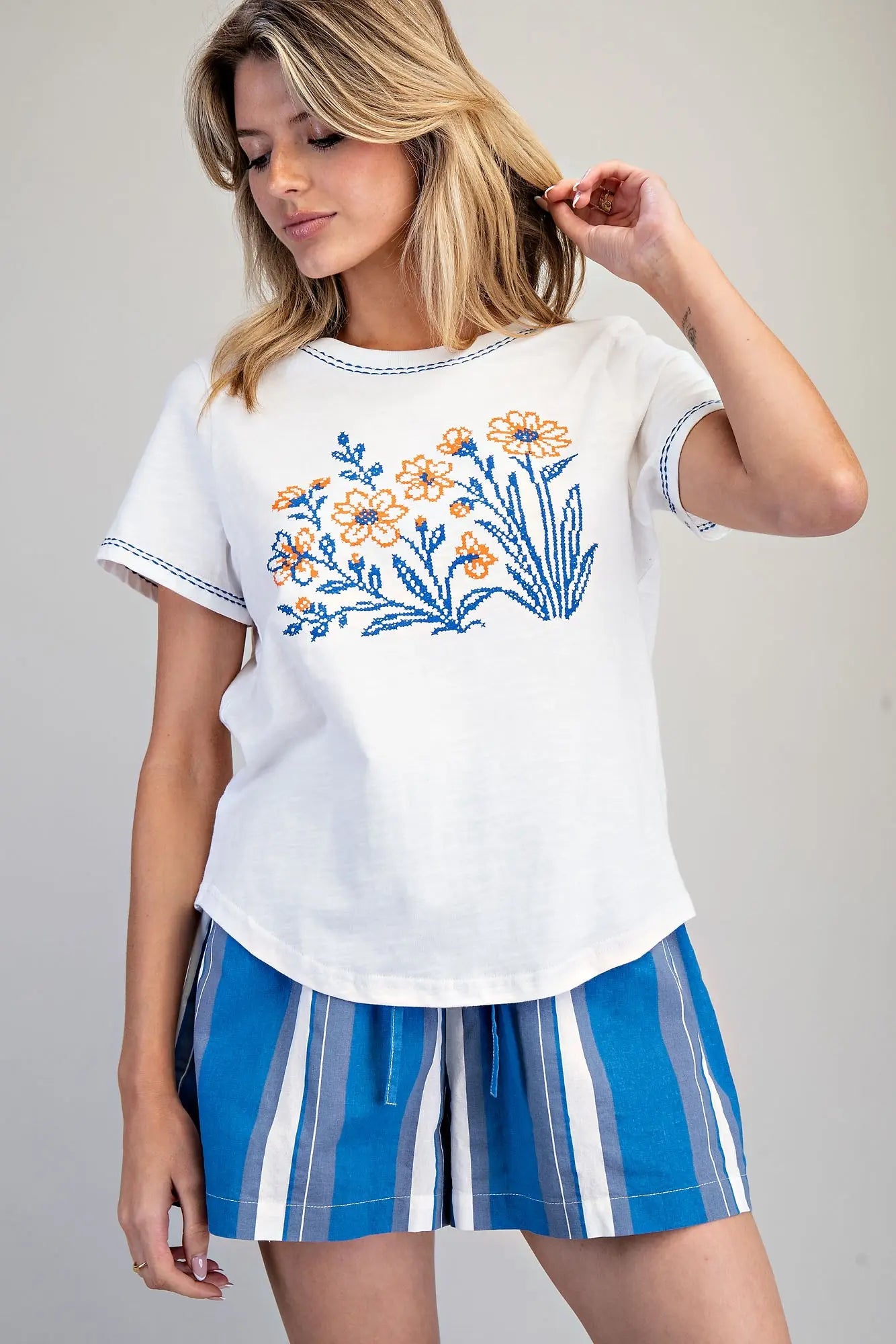 The Elowen Stitch Trim Top