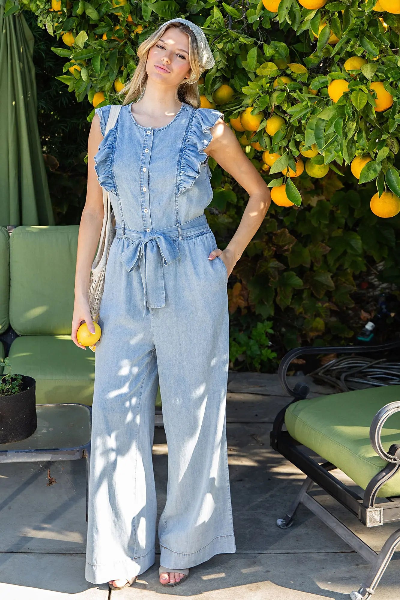 Ruffle Round Neck Jumpsuit