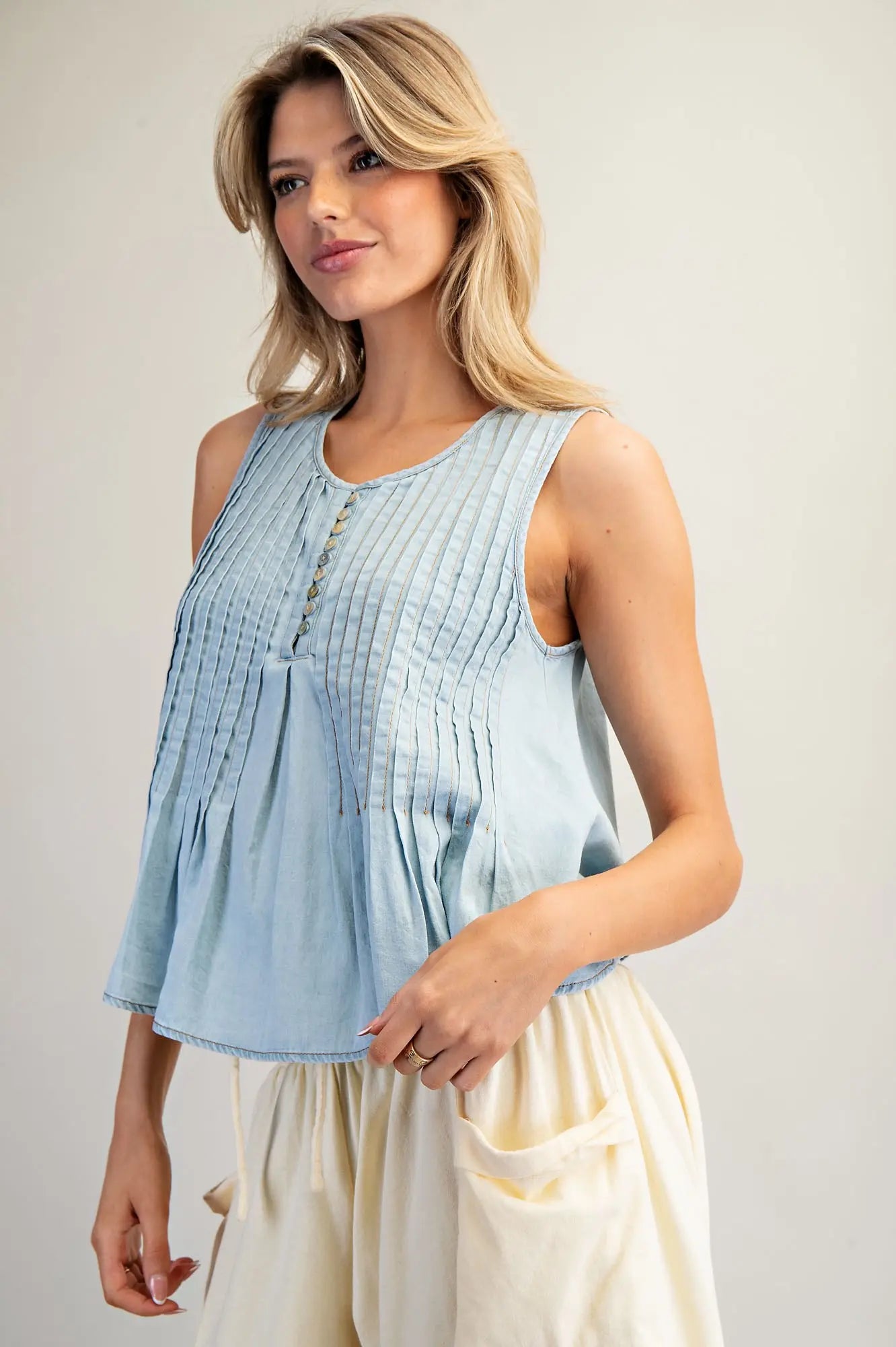 The Danielle Pintuck Chambray Blouse