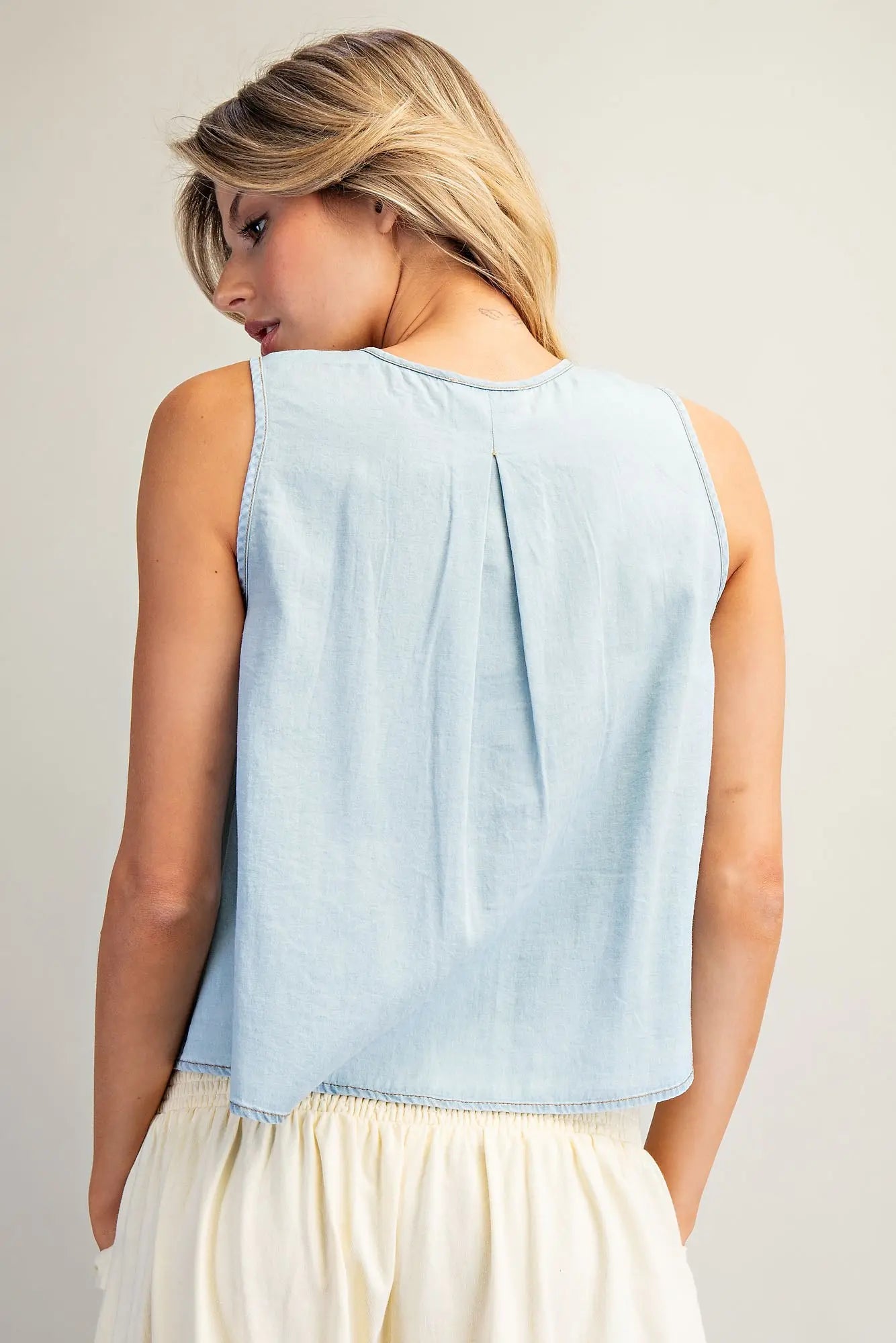 The Danielle Pintuck Chambray Blouse