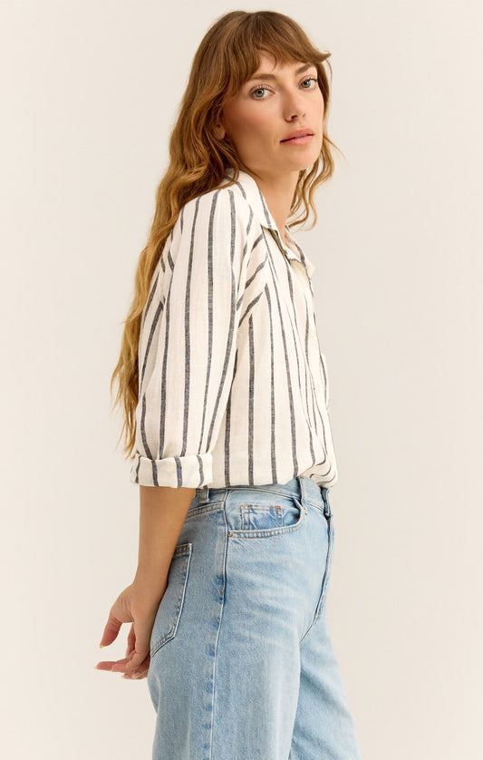 Z Supply The Perfect Linen Stripe Top
