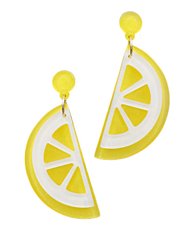 Acrylic Lemon Slices Earrings
