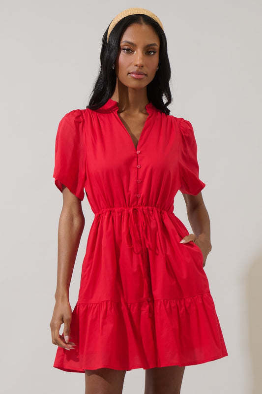 Amo Button Up Mini Dress