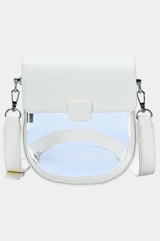 Aria Transparent Faux Leather Crossbody Bag