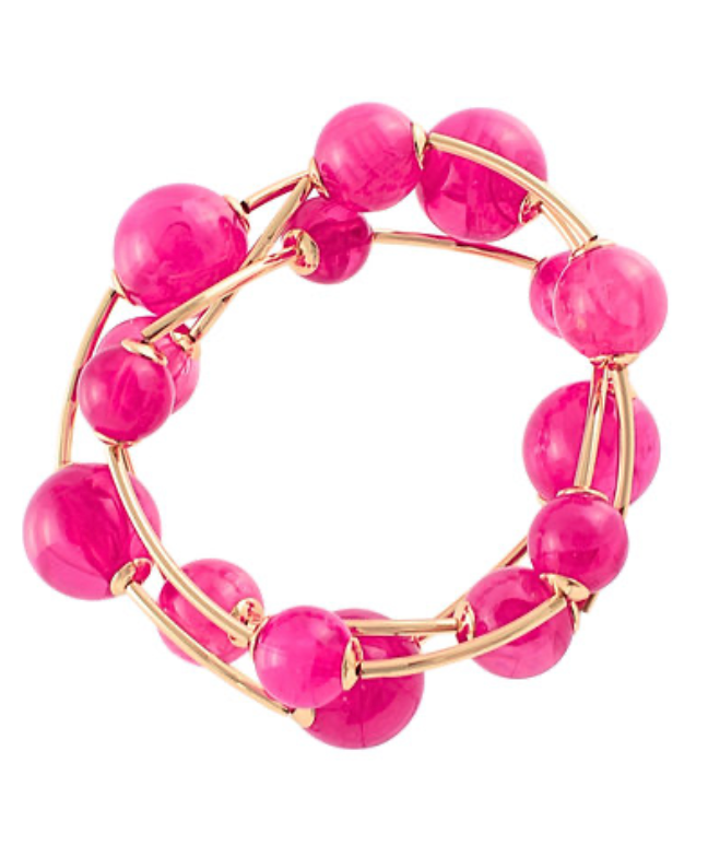 Minimalist gold stretch bracelet with colorful bead accents