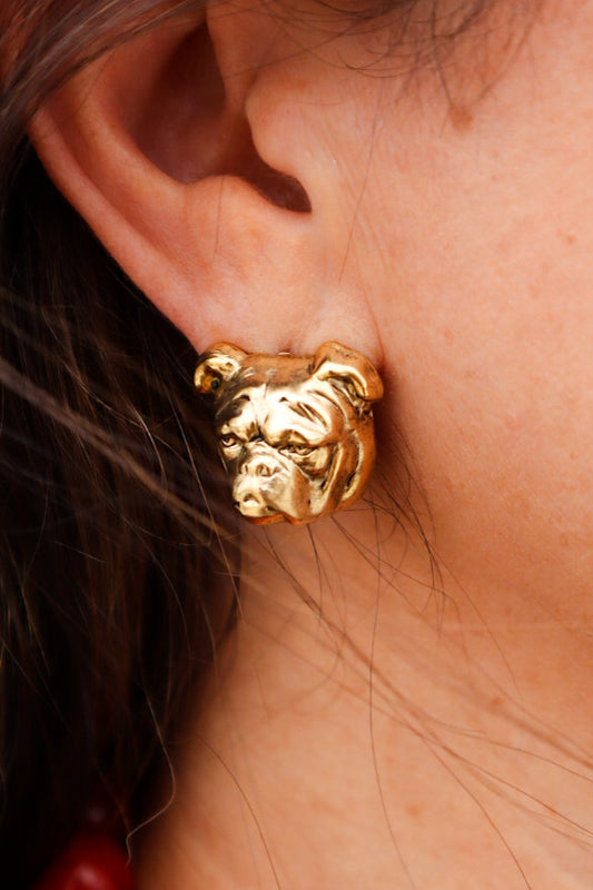 Bulldog Stud Earring