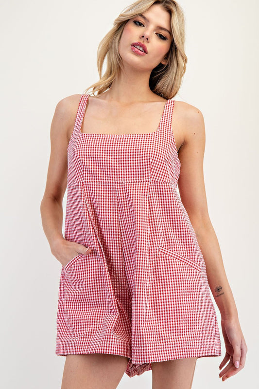 Gingham Sleeveless Romper