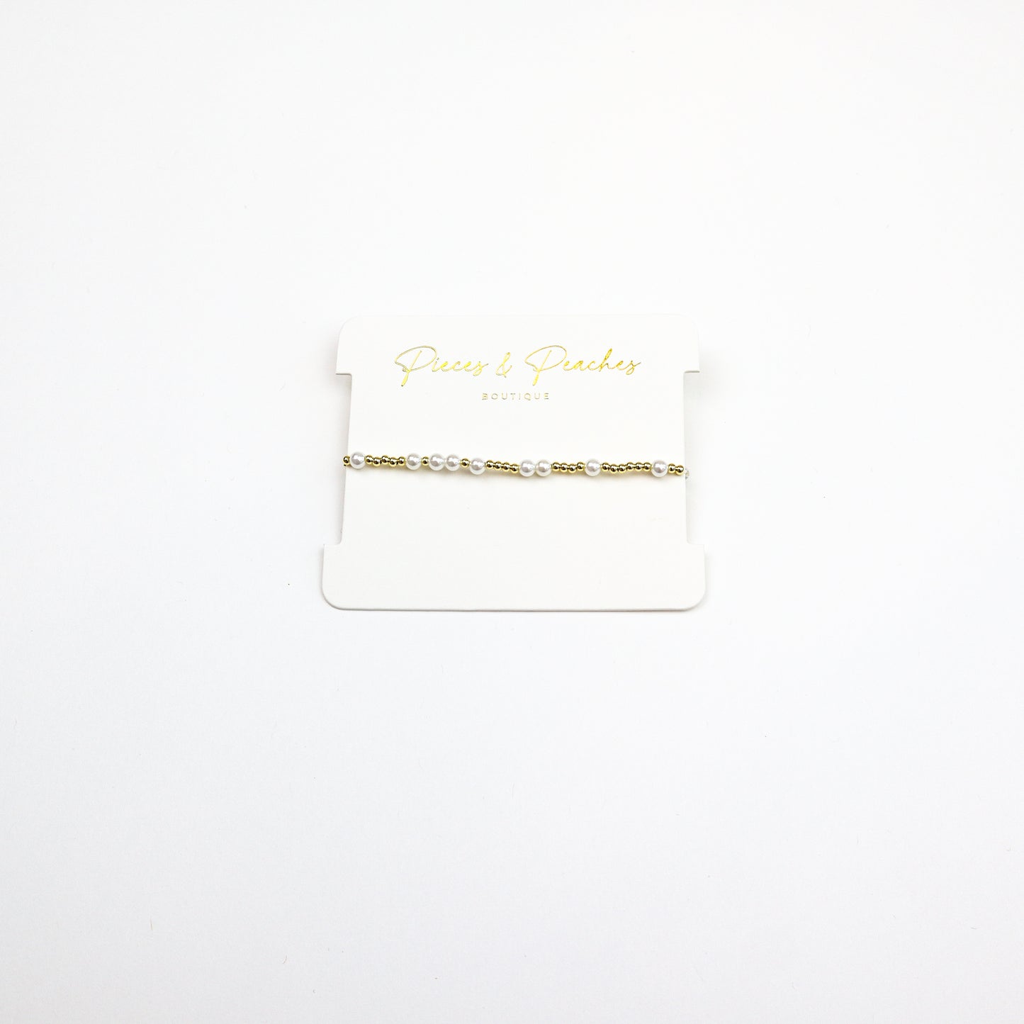 14k gold-filled beaded bracelet with grouped freshwater pearls, designed for timeless elegance
