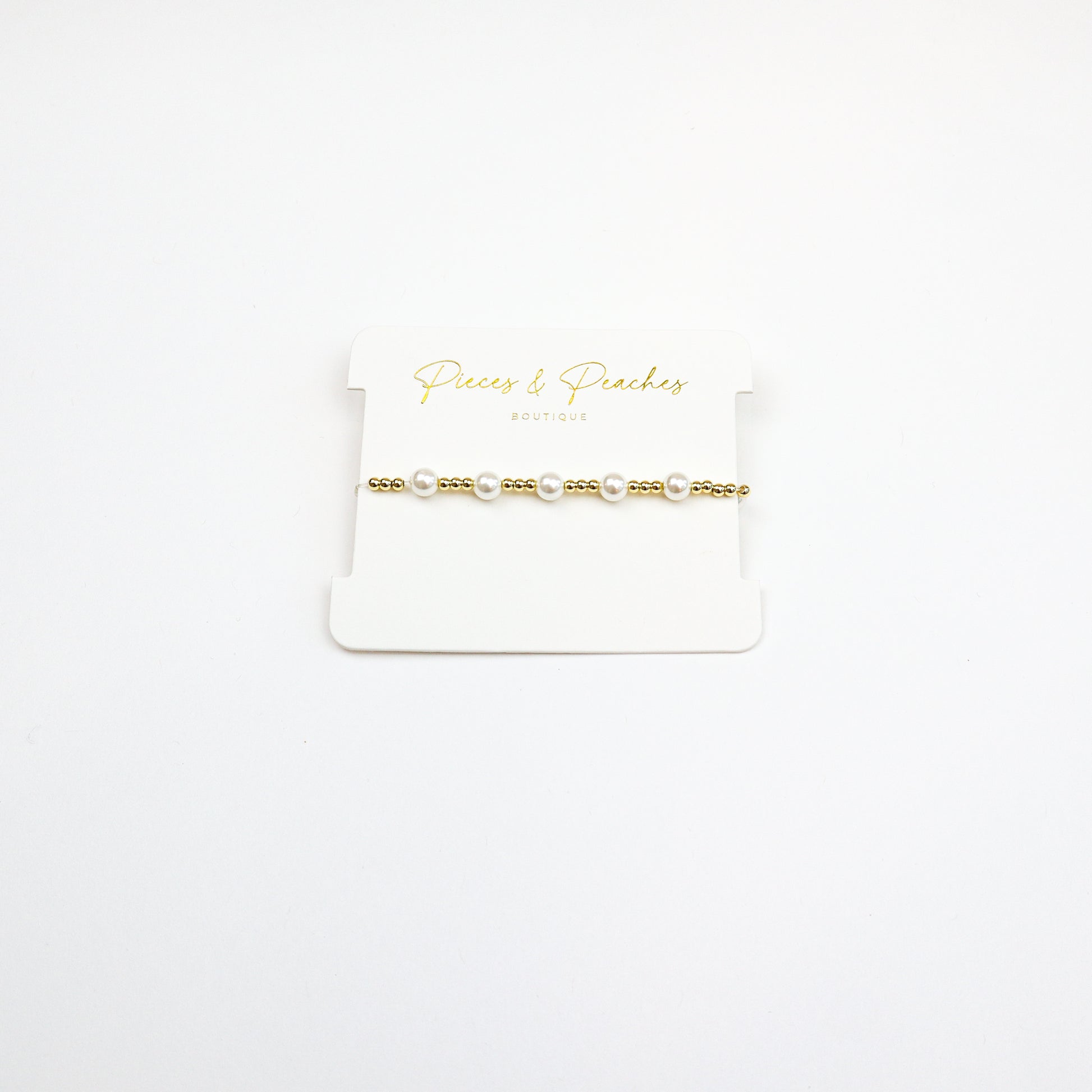 14k gold-filled beaded bracelet with genuine freshwater pearls, perfect for everyday elegance"