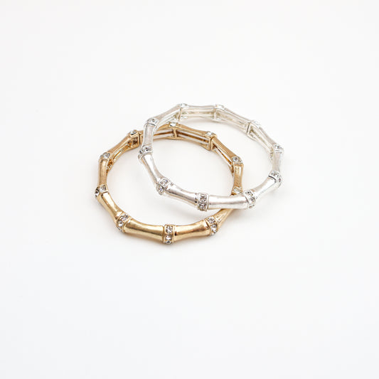 bamboo-inspired bracelet with rhinestone details
