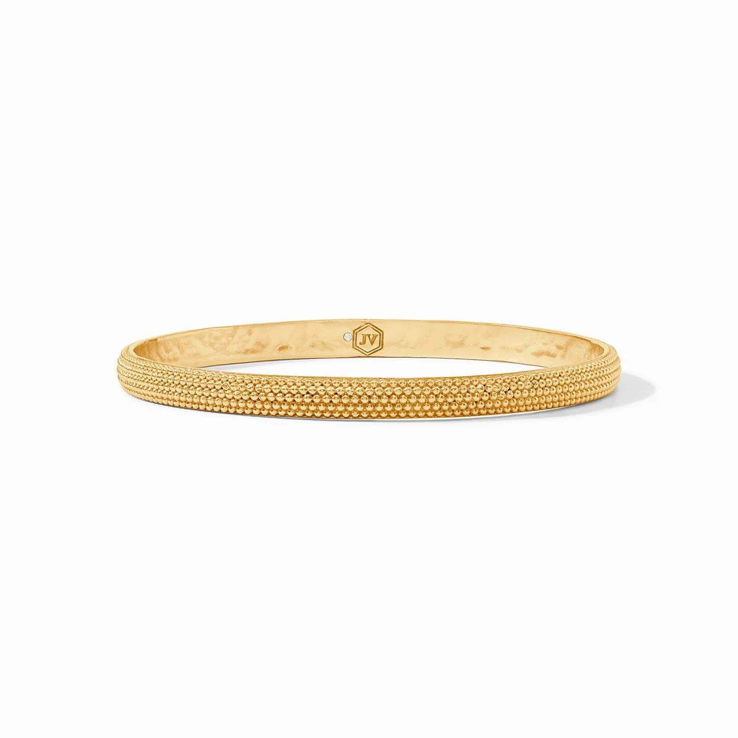 Beaded Eternity Bangle - Cabochon Gold