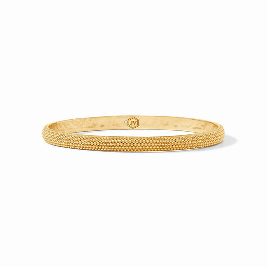 Beaded Eternity Bangle - Cabochon Gold