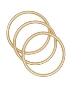 A set of three gold-tone metal bangles with a sleek, polished finish, perfect for stacking or wearing alone.